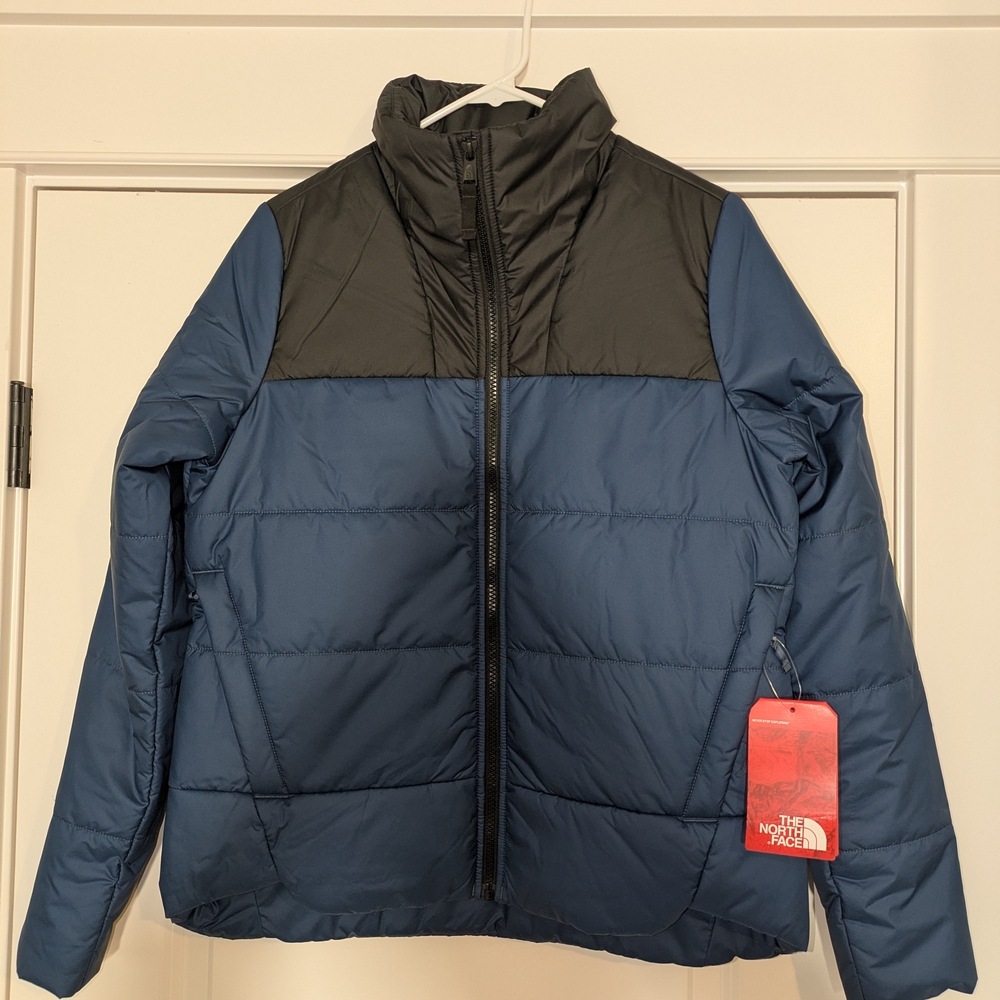 The North Face Blue and Black Puffer Jacket, NWT